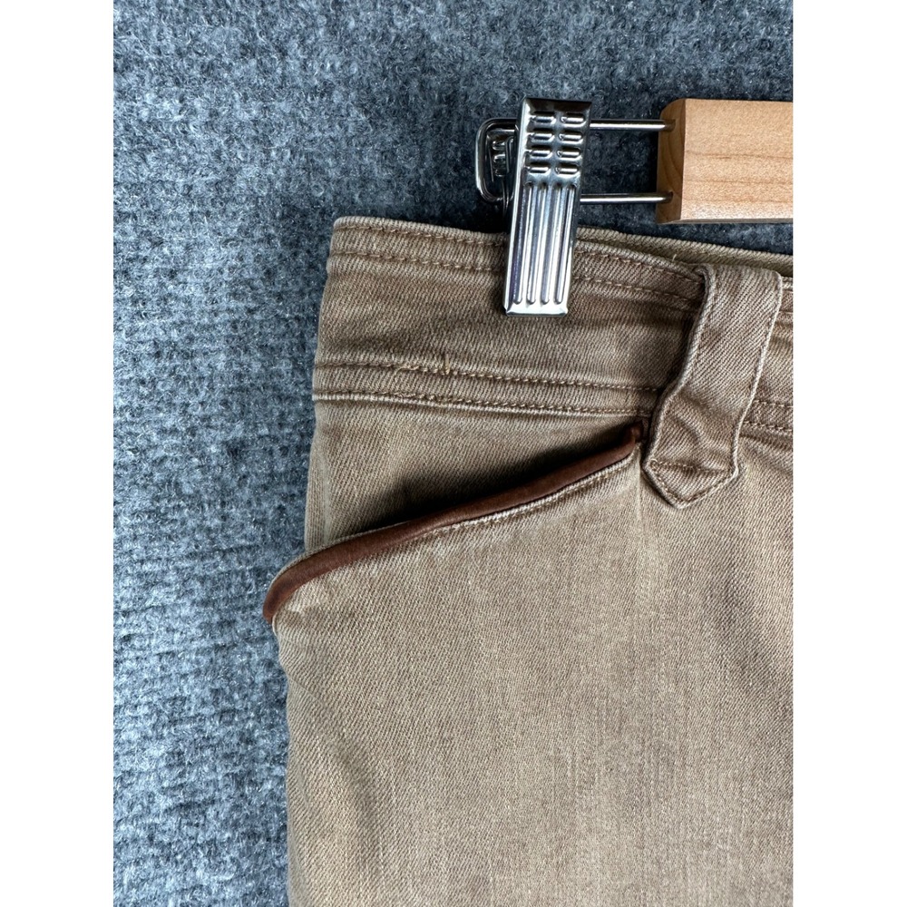 Lauren Ralph Lauren Womens Denim Skirt Size 10 Tan Leather Trim Pencil Casual - Picture 8 of 11